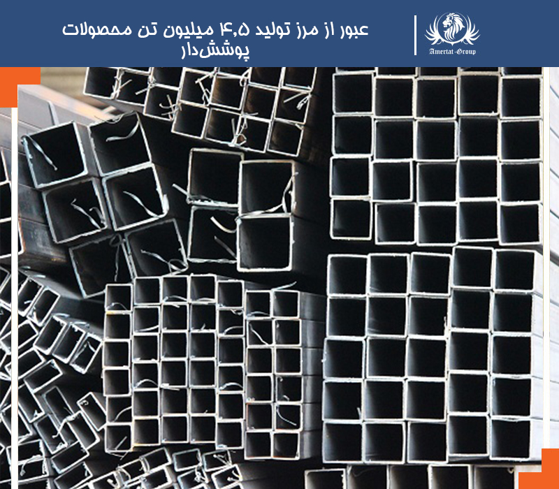 عبور از مرز تولید 4.5 میلیون تن محصولات پوششدار